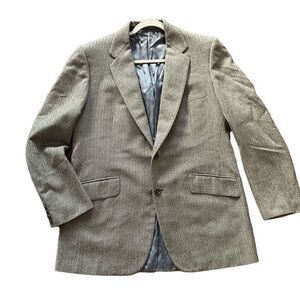 Walter Morton Gray Herringbone Sport Coat Wool Blend 2 Button 42R For Louis USA